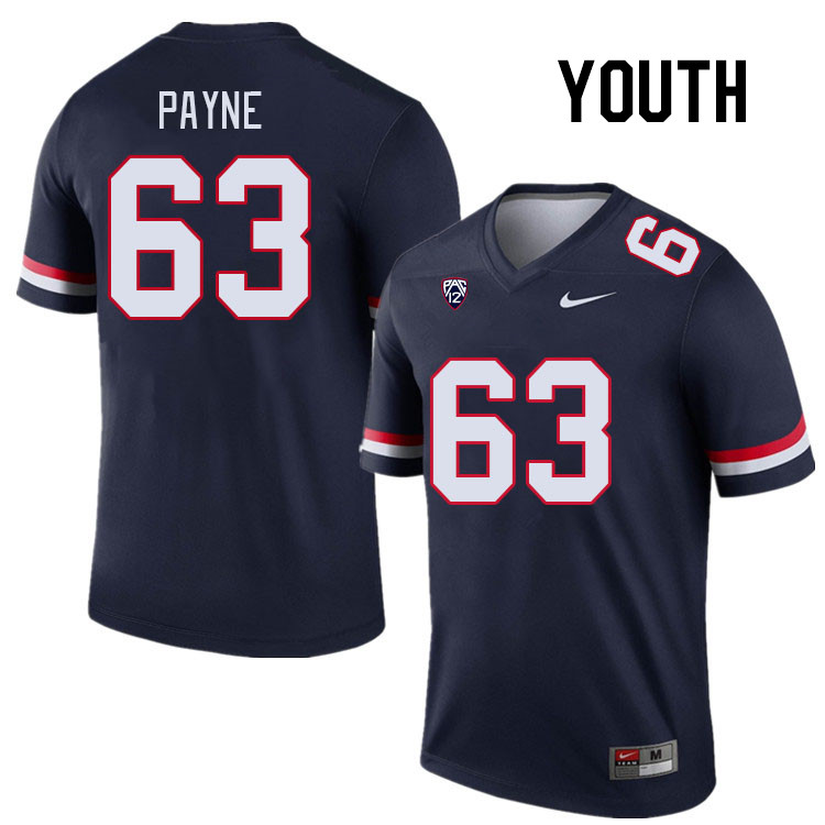 Youth #63 Elijha Payne Arizona Wildcats College Football Jerseys Stitched Sale-Navy